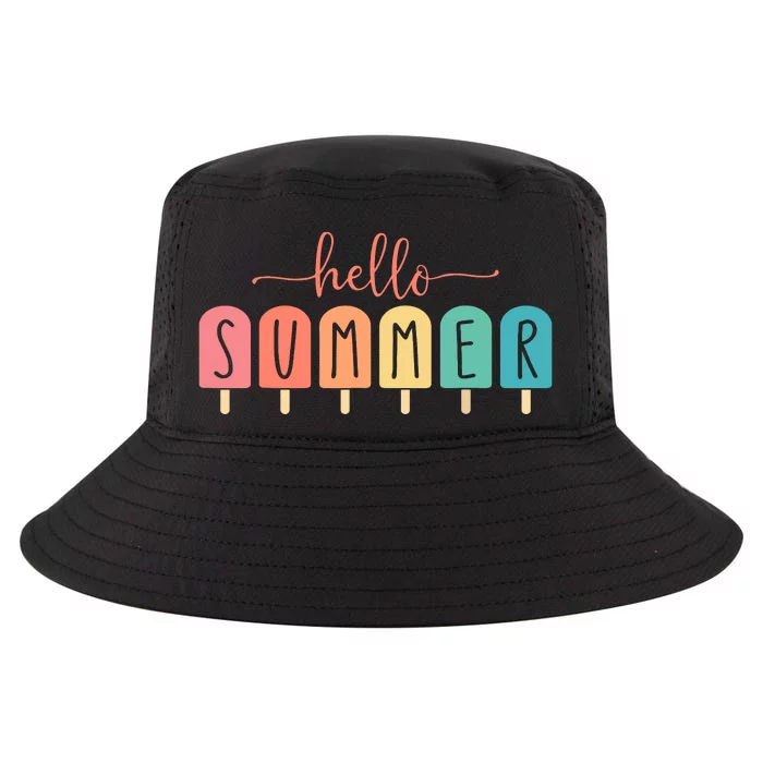 Hello Summer Vacation Ice Cream Popsicle Ice Lolly Gift Cool Comfort Performance Bucket Hat