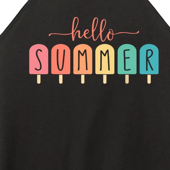 Hello Summer Vacation Ice Cream Popsicle Ice Lolly Gift Women’s Perfect Tri Rocker Tank