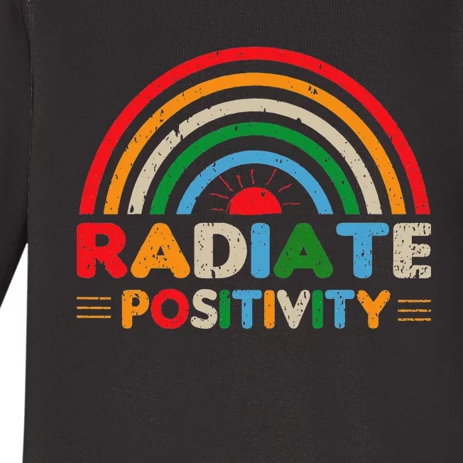 happy summer vacation radiate positivity great Baby Long Sleeve Bodysuit