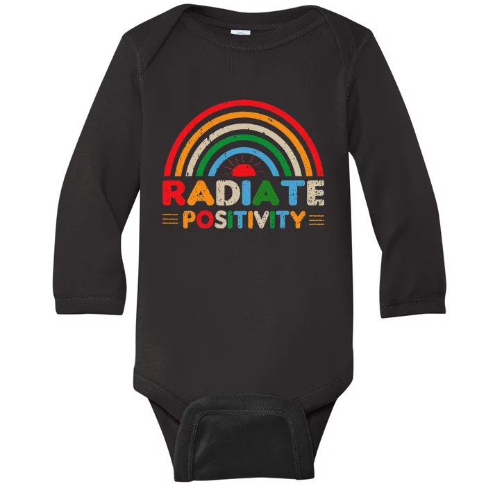 happy summer vacation radiate positivity great Baby Long Sleeve Bodysuit