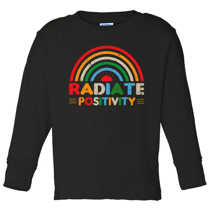 happy summer vacation radiate positivity great Toddler Long Sleeve Shirt