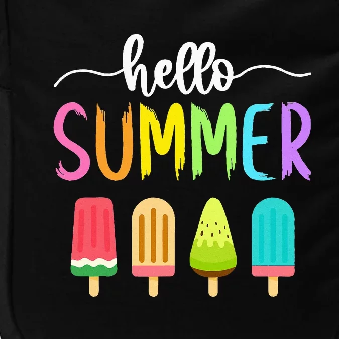 Hello Summer Vacation Ice Cream Popsicle Ice Lolly School Impact Tech Backpack