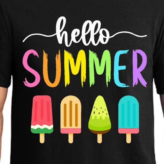 Hello Summer Vacation Ice Cream Popsicle Ice Lolly School Pajama Set