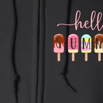 Hello Summer Vacation Ice Cream Popsicle Ice Lolly Full Zip Hoodie