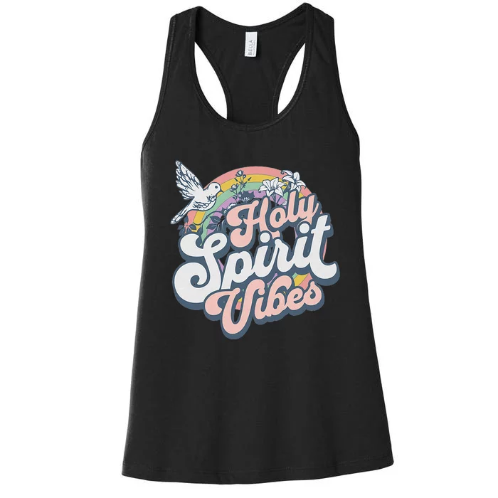 Holy Spirit Vibes Retro Vintage Christian Women's Racerback Tank