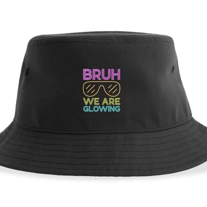 Hello Summer Vacation Trips Bruh We Are Glowing Sunglasses Gift Sustainable Bucket Hat