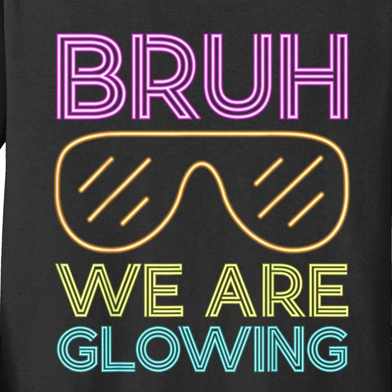 Hello Summer Vacation Trips Bruh We Are Glowing Sunglasses Gift Kids Long Sleeve Shirt