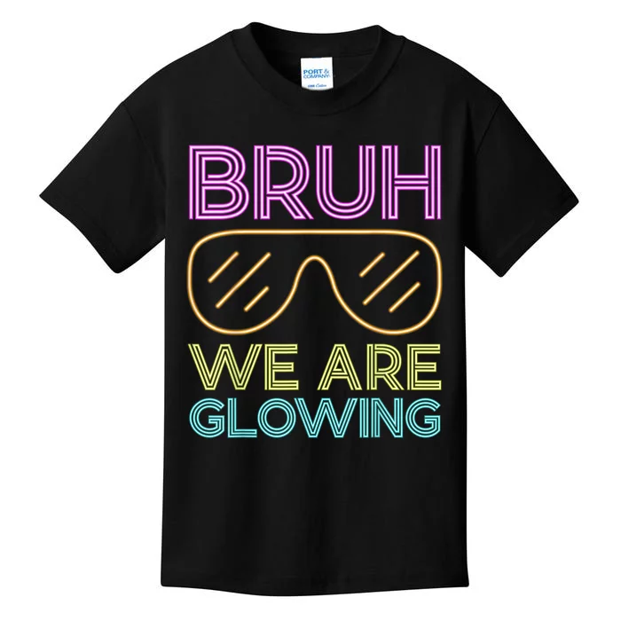 Hello Summer Vacation Trips Bruh We Are Glowing Sunglasses Gift Kids T-Shirt