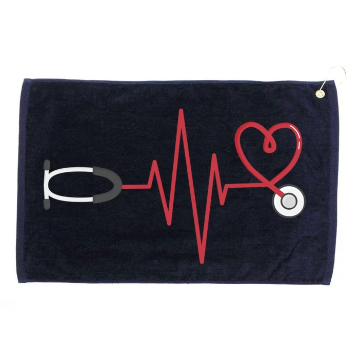 Heartbeat Stethoscope Valentines Day Nurse Medical Cute Gift Grommeted Golf Towel