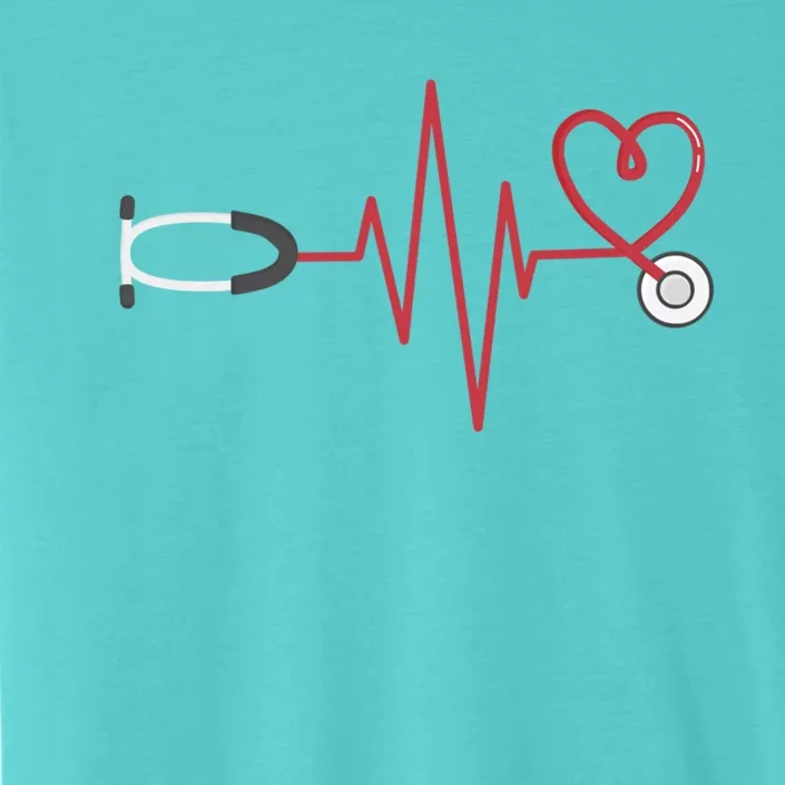 Heartbeat Stethoscope Valentines Day Nurse Medical Cute Gift ChromaSoft Performance T-Shirt