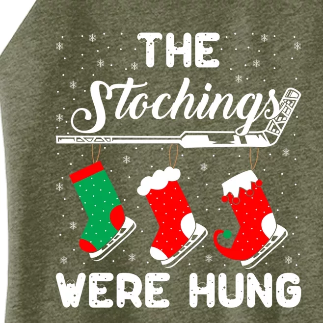 Hockey Sticks Were Hung Santa Ice Hockey Game Lover Xmas Meaningful Gift Women’s Perfect Tri Rocker Tank