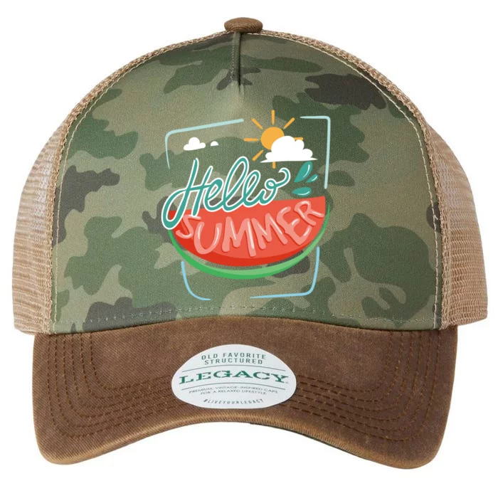 Hello Summer Watermelon Sunshine Legacy Tie Dye Trucker Hat