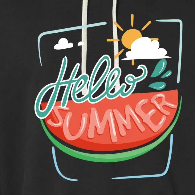 Hello Summer Watermelon Sunshine Garment-Dyed Fleece Hoodie