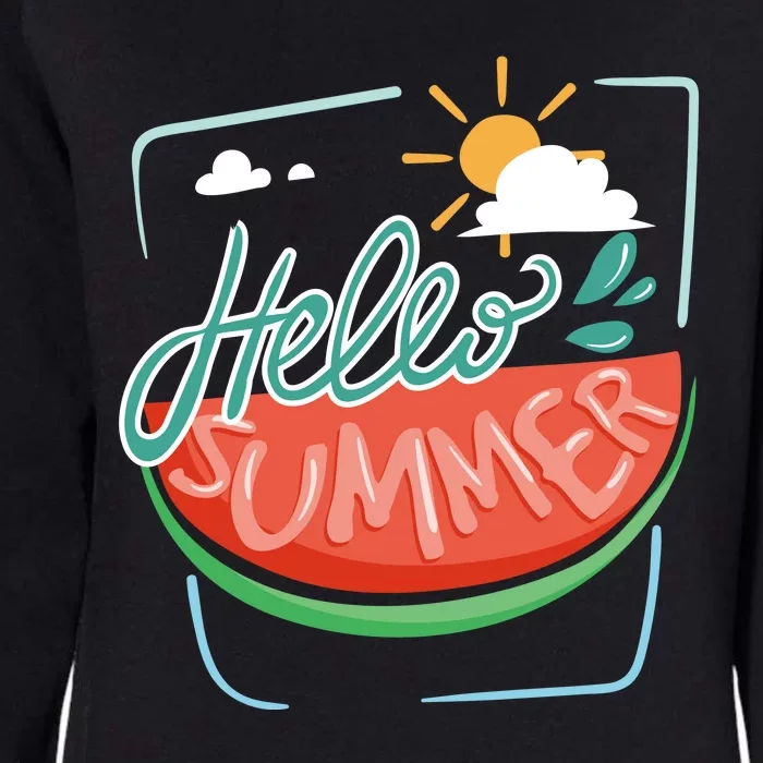 Hello Summer Watermelon Sunshine Womens California Wash Sweatshirt