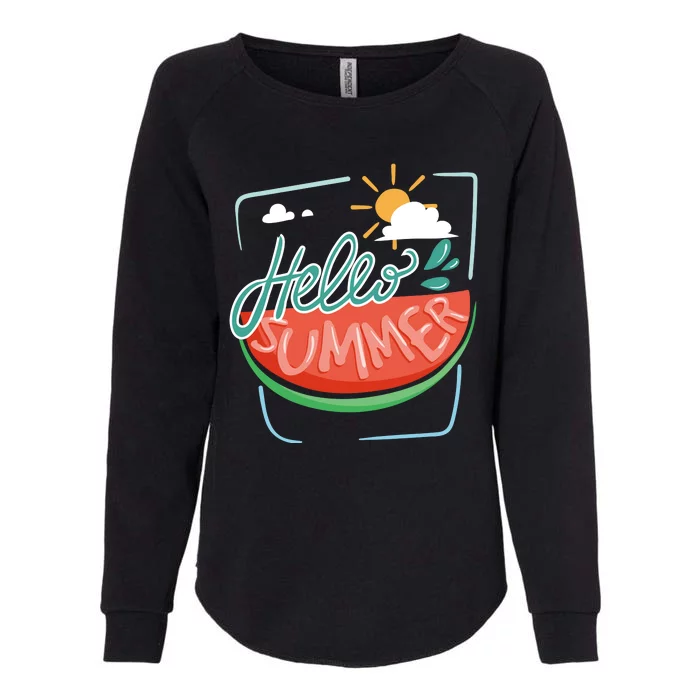 Hello Summer Watermelon Sunshine Womens California Wash Sweatshirt