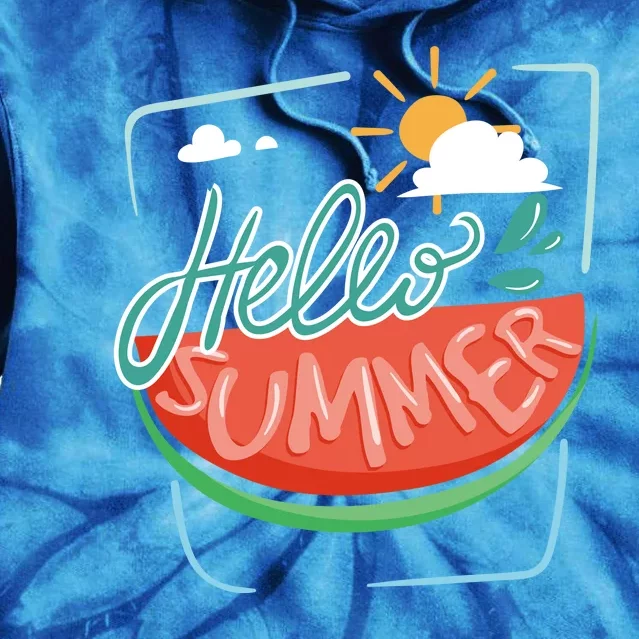 Hello Summer Watermelon Sunshine Tie Dye Hoodie