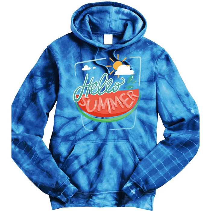 Hello Summer Watermelon Sunshine Tie Dye Hoodie