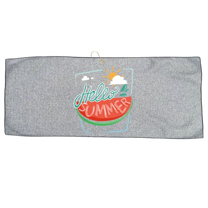 Hello Summer Watermelon Sunshine Large Microfiber Waffle Golf Towel