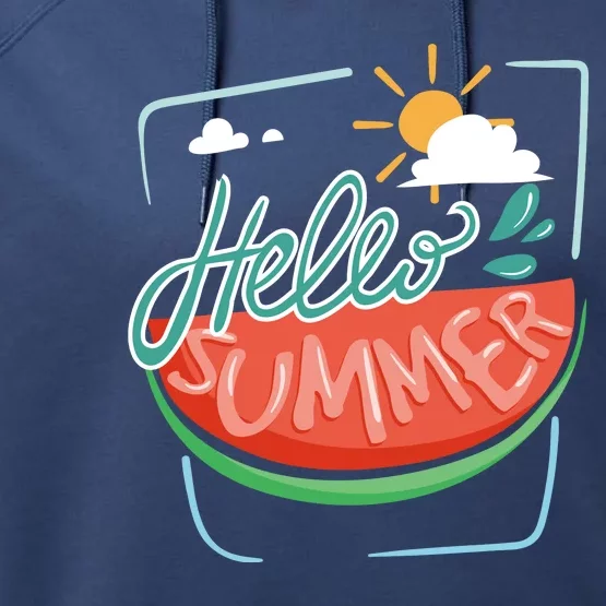 Hello Summer Watermelon Sunshine Performance Fleece Hoodie