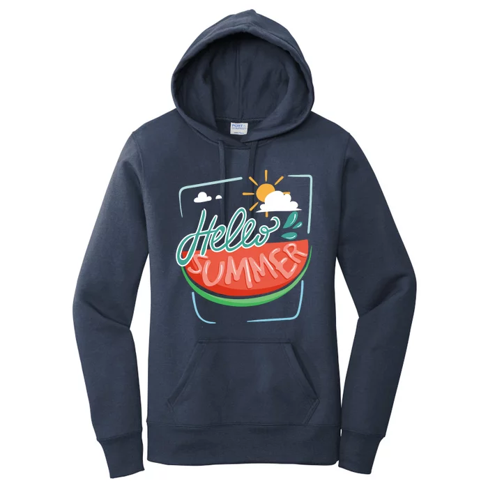 Hello Summer Watermelon Sunshine Women's Pullover Hoodie