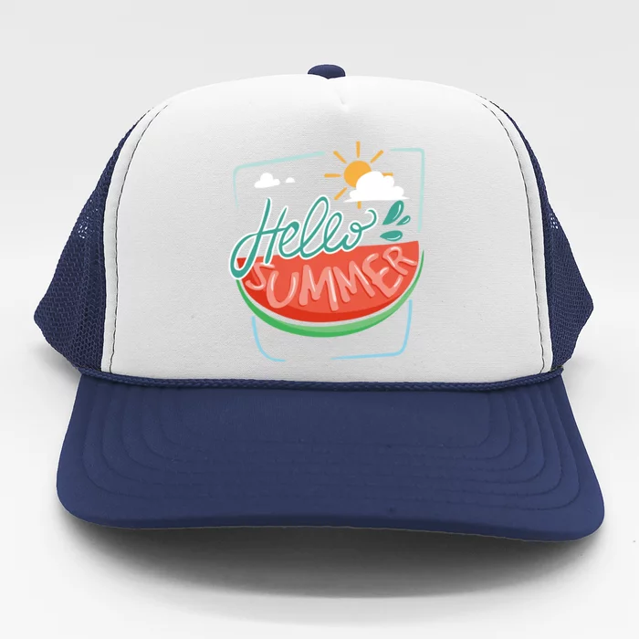 Hello Summer Watermelon Sunshine Trucker Hat