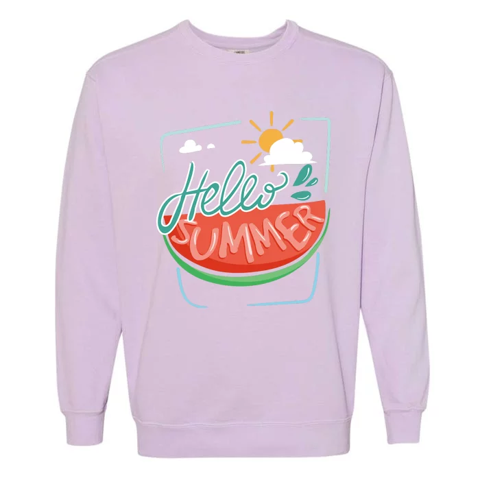 Hello Summer Watermelon Sunshine Garment-Dyed Sweatshirt