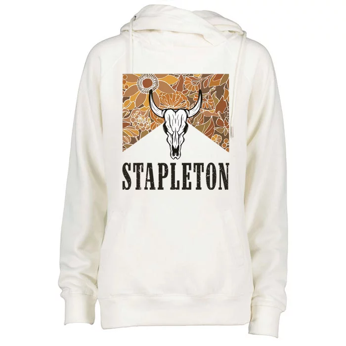 Howdy S.T.A.P.L.E.T.O.N Western Punchy Cowboy Style Womens Funnel Neck Pullover Hood