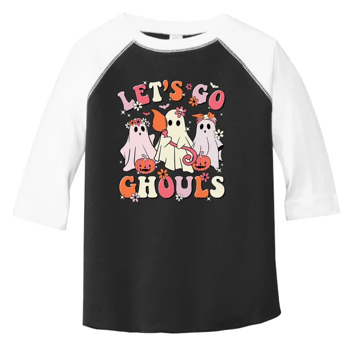 Halloween Shirts Women Lets Go Ghouls Halloween Ghost Spooky Gift Toddler Fine Jersey T-Shirt