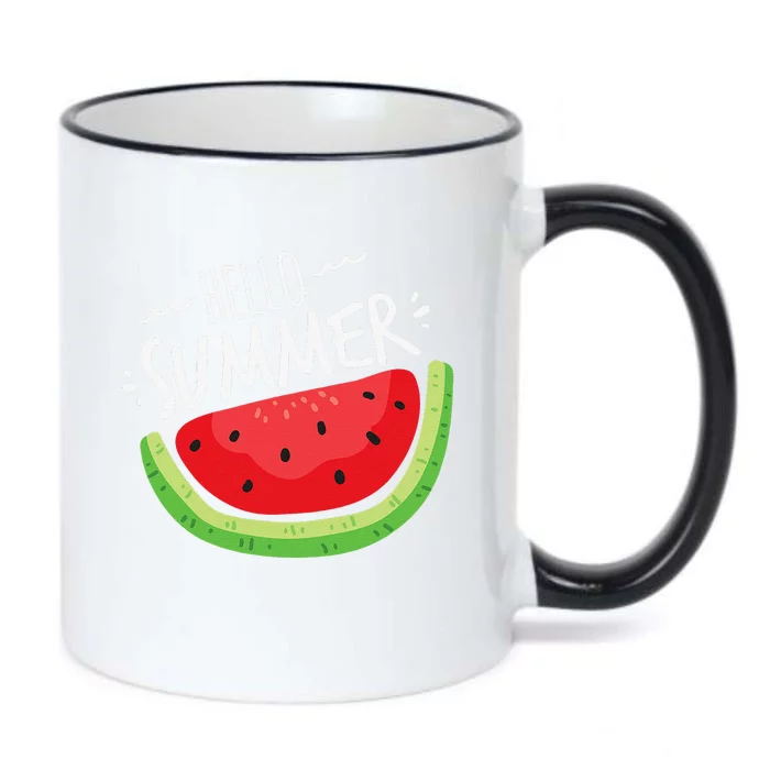 Hello Summer Watermelon Funny Summer Break Vacation Cool Black Color Changing Mug