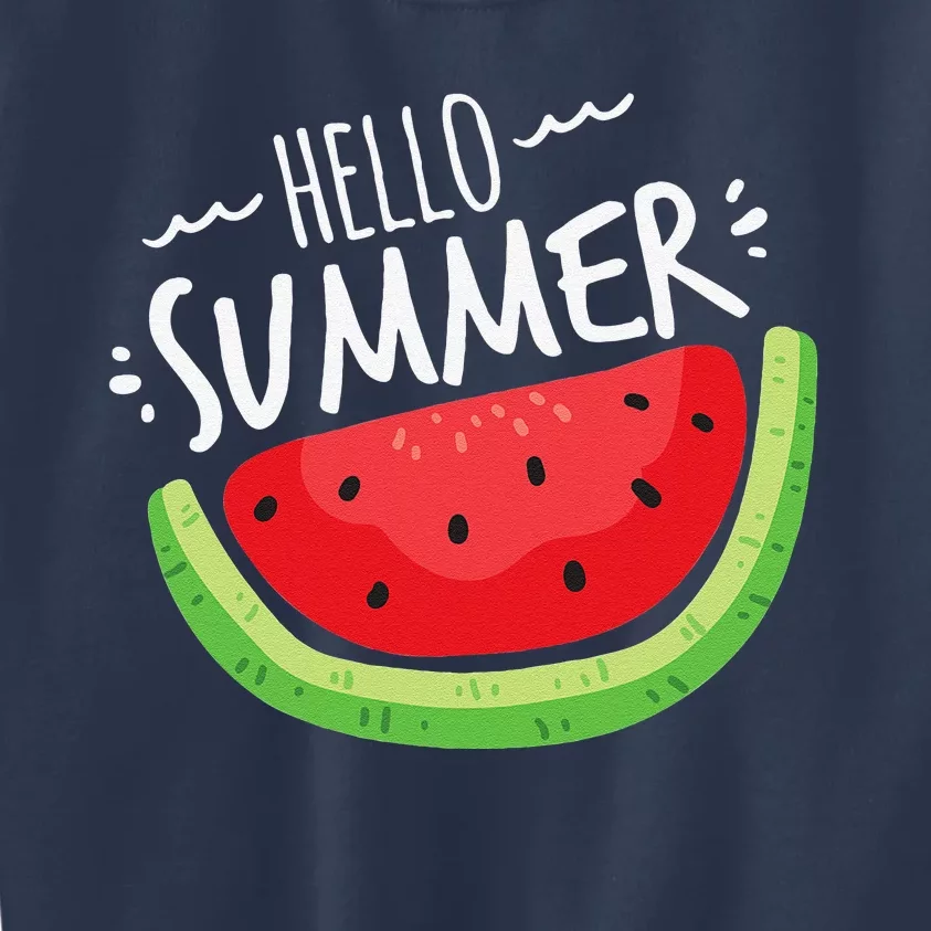 Hello Summer Watermelon Funny Summer Break Vacation Cool Kids Sweatshirt