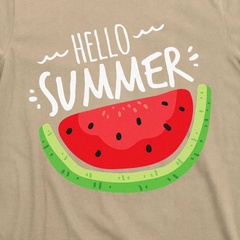 Hello Summer Watermelon Funny Summer Break Vacation Cool T-Shirt