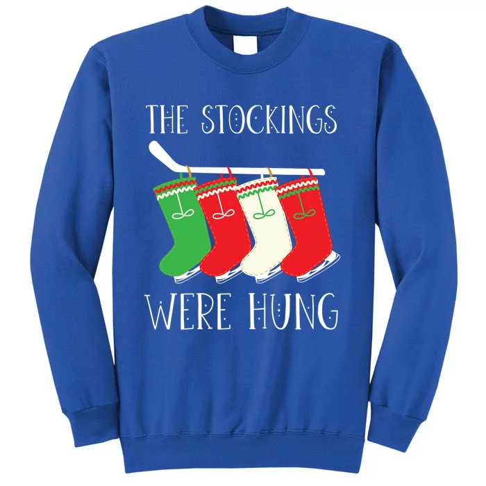 Hockey Sticks Were Hung Santa Ice Hockey Game Lover Xmas Gift Tall Sweatshirt