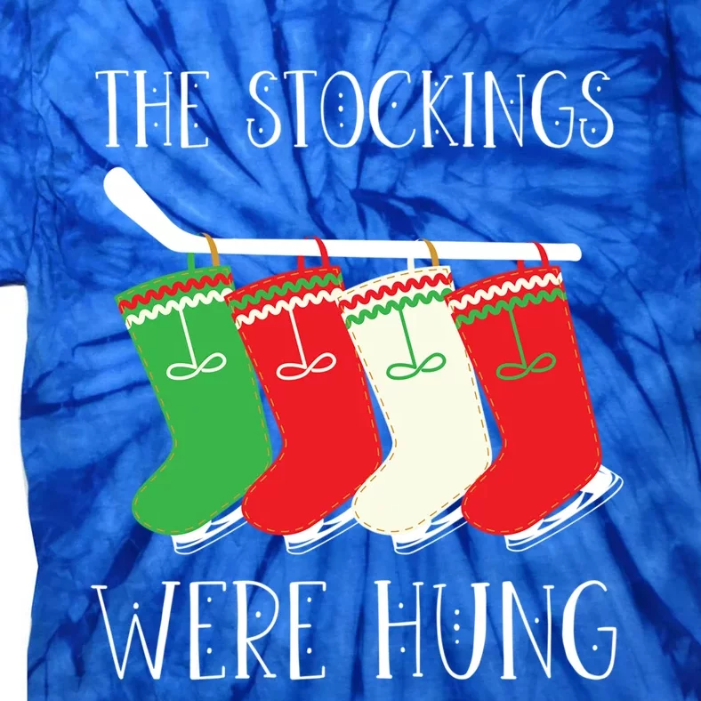 Hockey Sticks Were Hung Santa Ice Hockey Game Lover Xmas Gift Tie-Dye T-Shirt