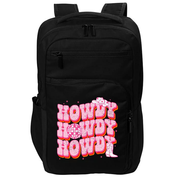 Howdy Southern Western Girl Country Rodeo Pink Cowgirl Disco Impact Tech Backpack