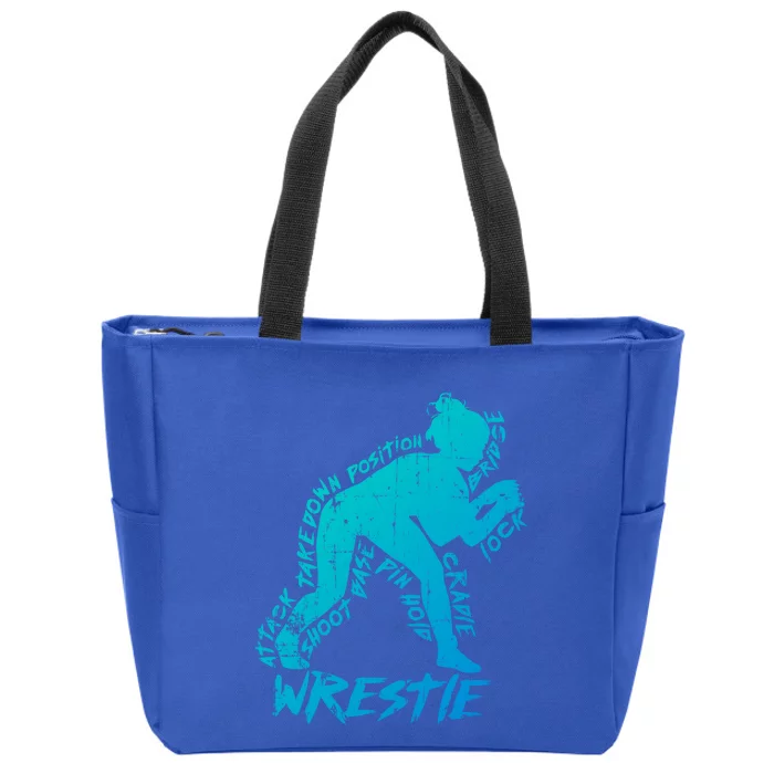 High School Wrestling Mom Dad Gift Wrestling Gift Zip Tote Bag