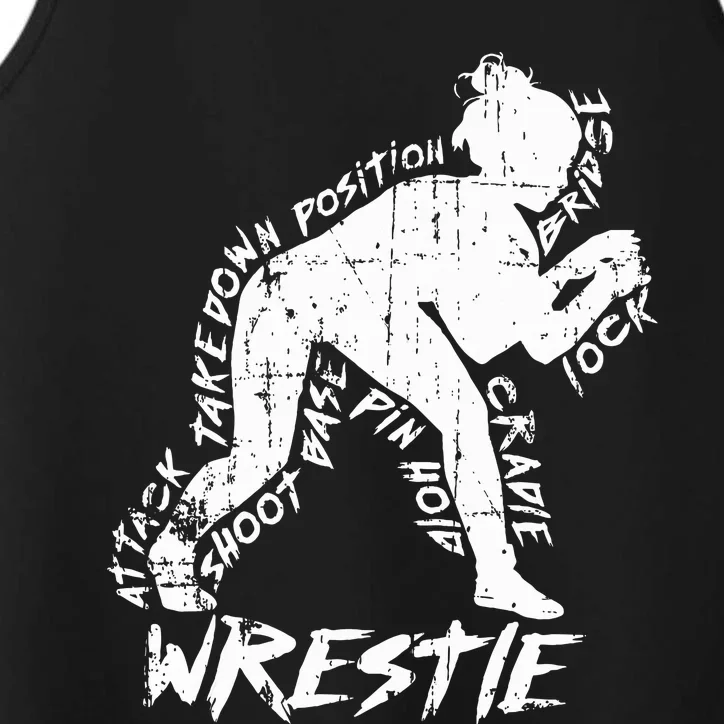 High School Wrestling Mom Dad Gift for Wrestling Performance Tank