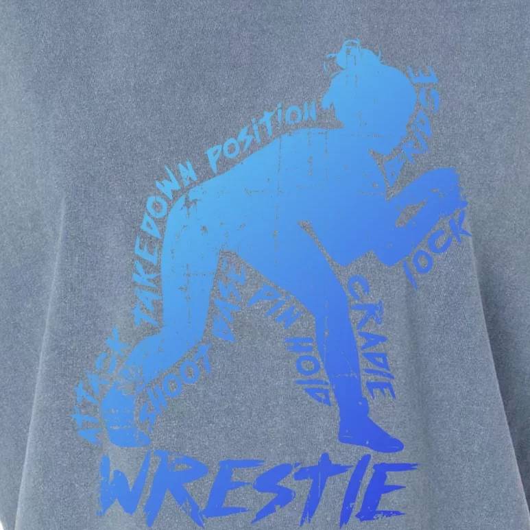 High School Wrestling Mom Dad Gift Wrestling Gift Garment-Dyed Women's Muscle Tee