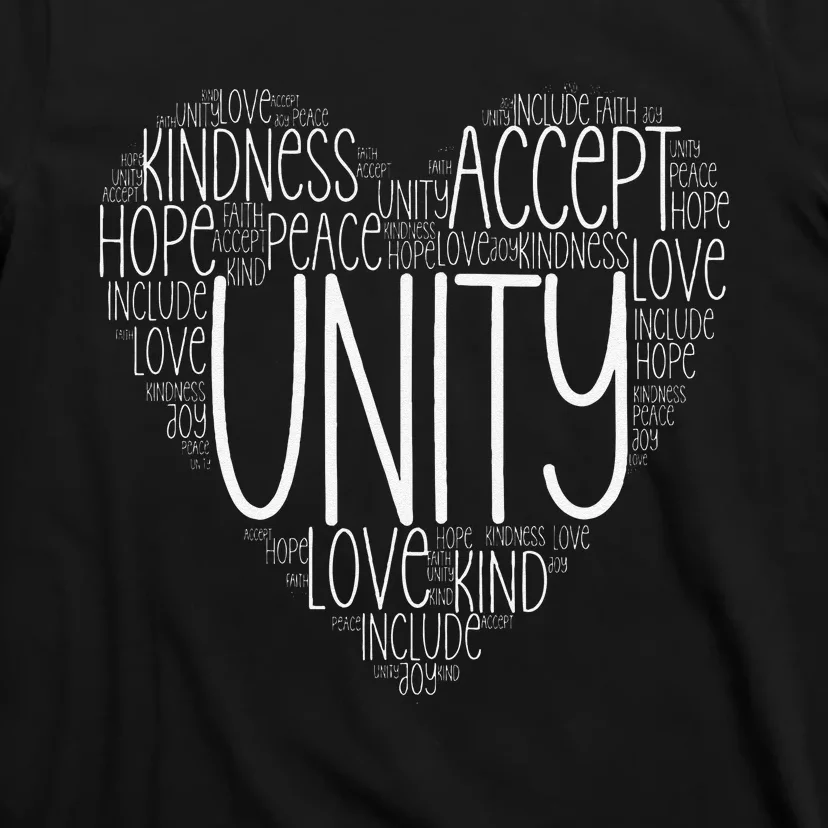 Heart Shaped Words Of Unity Anti Bullying Orange T-Shirt