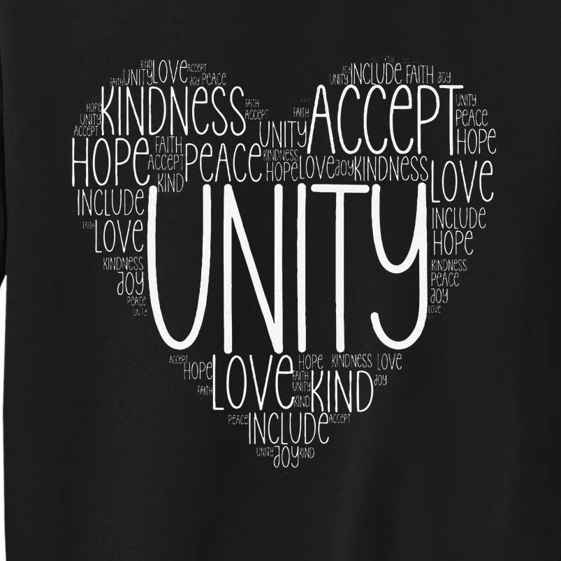 Heart Shaped Words Of Unity Anti Bullying Orange Tall Sweatshirt