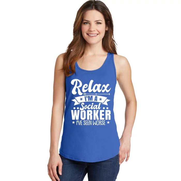 Humor Social Worker Gift Ladies Essential Tank