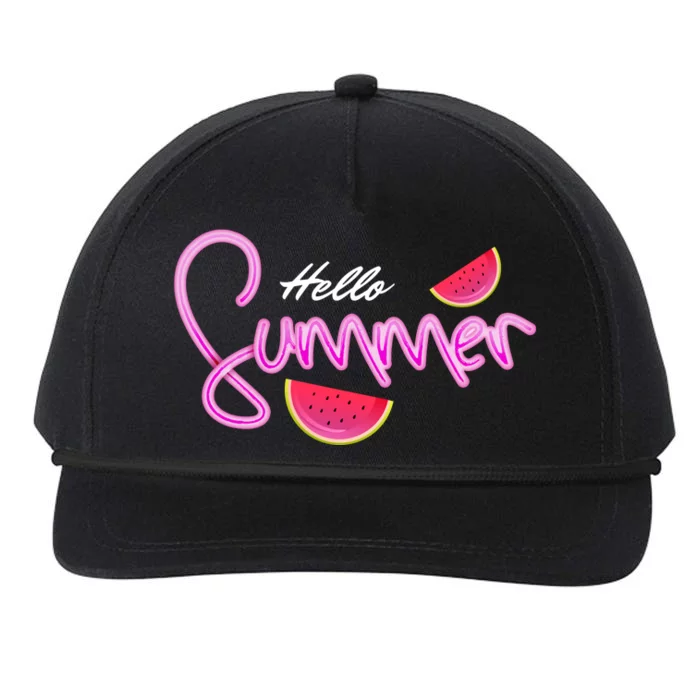 Hello Summer Watermelon Retro Snapback Five-Panel Rope Hat