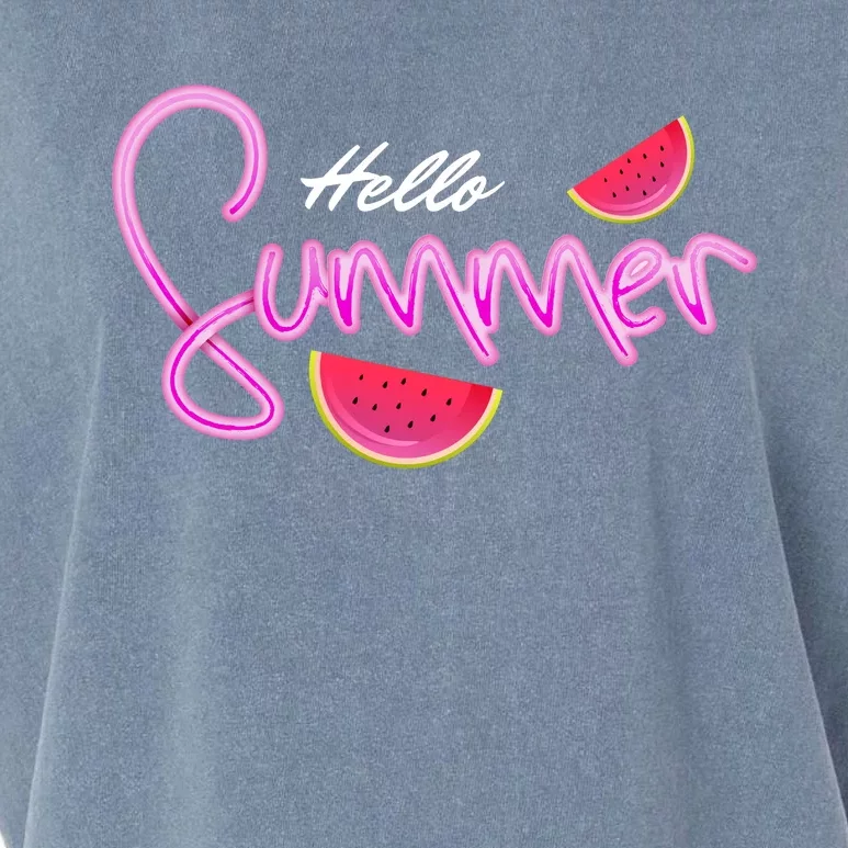 Hello Summer Watermelon Retro Garment-Dyed Women's Muscle Tee