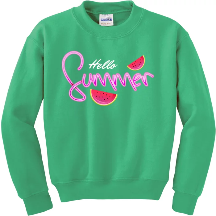 Hello Summer Watermelon Retro Kids Sweatshirt