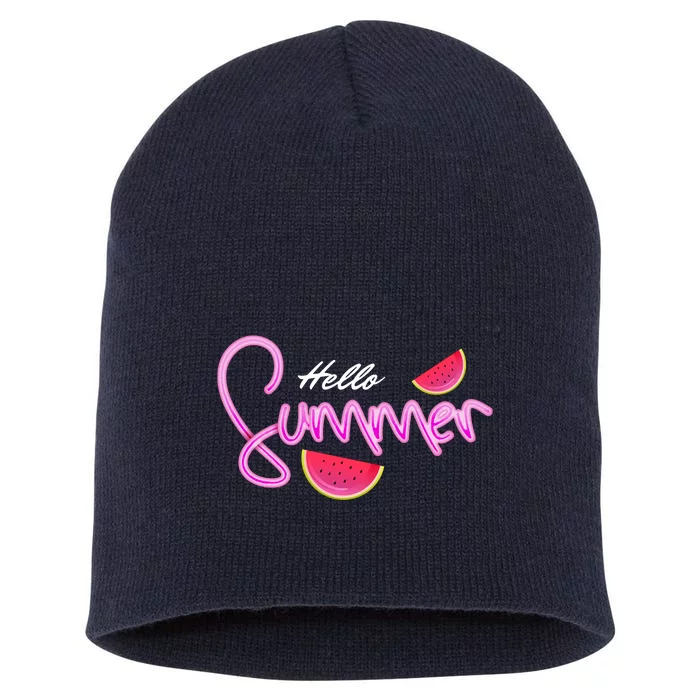 Hello Summer Watermelon Retro Short Acrylic Beanie