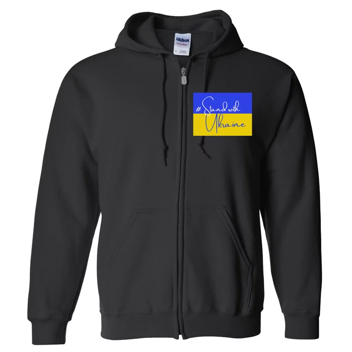 Hashtag Stand With Ukraine Flag Full Zip Hoodie