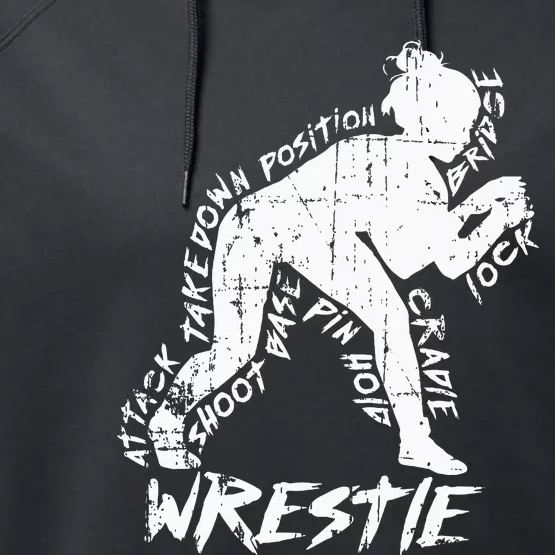 High School Wrestling Mom Dad Gift for Girl Wrestling Performance Fleece Hoodie