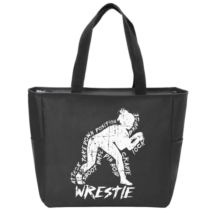 High School Wrestling Mom Dad Gift for Girl Wrestling Zip Tote Bag