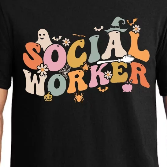 Halloween Social Worker Spooky Ghost Spooky Season Pajama Set