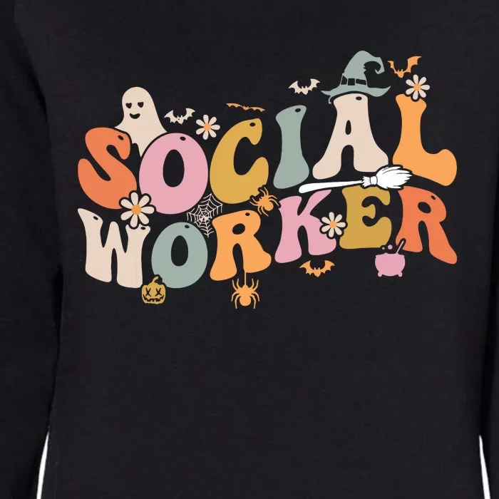 Halloween Social Worker Spooky Ghost Spooky Season Womens California Wash Sweatshirt