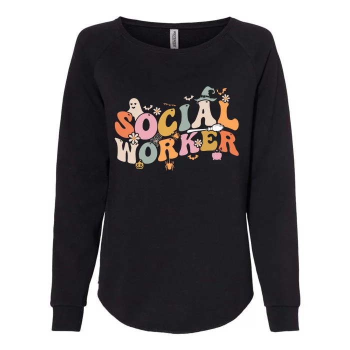 Halloween Social Worker Spooky Ghost Spooky Season Womens California Wash Sweatshirt